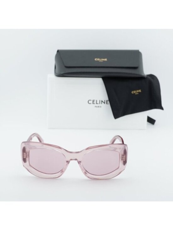 Celine CL40277I 72Y Sunglasses Transparent Pink Cat Eye Frame, Pink Lenses main image 8